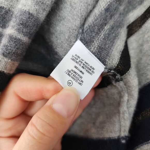 Derek Lam 10 Crosby 90% Wool Cardigan Size S flared Longline Striped Gray Soft - Picture 7 of 10